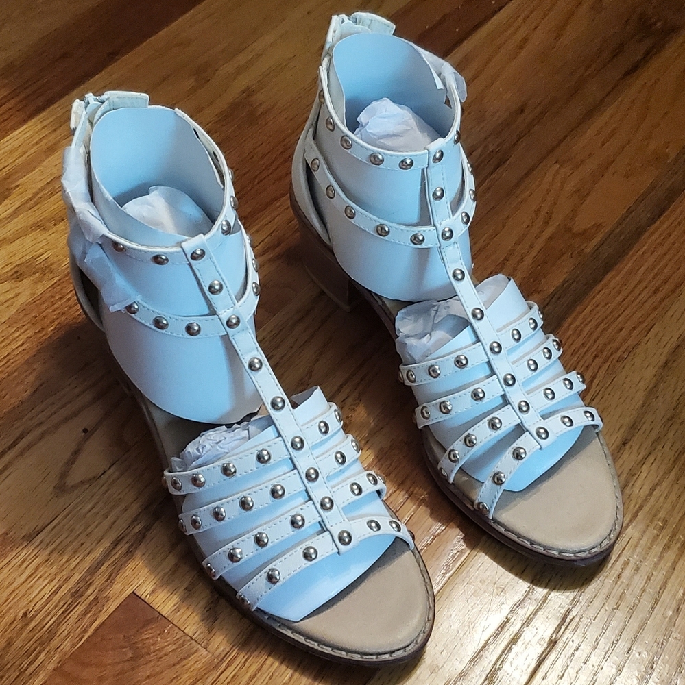 Leila Stone @ Shoedazzle White Studded Sandals